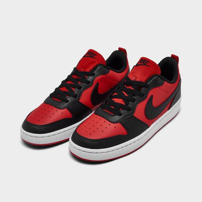 Kids Nike Court Borough Low Recraft Shoes Big 7 University Red Black White