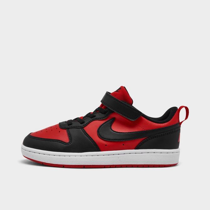Kids Boys Youth Black & Red Nike Court Borough Low 2 Trainers