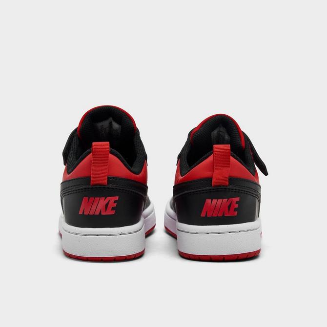 Nike Kids' Court Borough Low 2 Black & Red Shoes