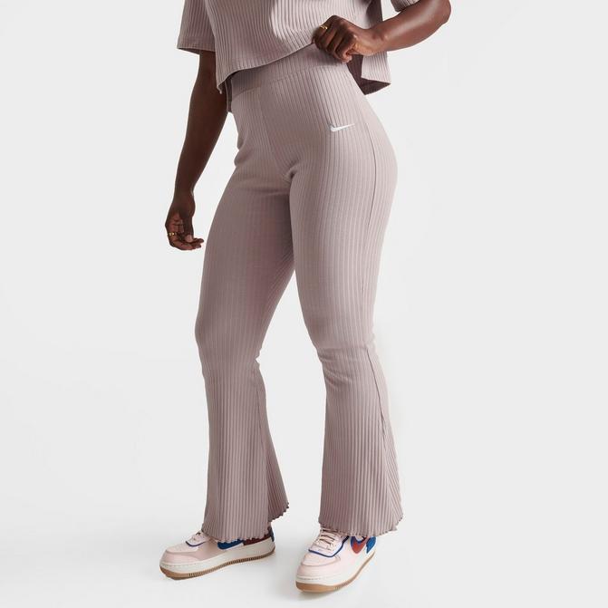 Nike WMNS Ribbed Jersey Wide Leg Pants Brown