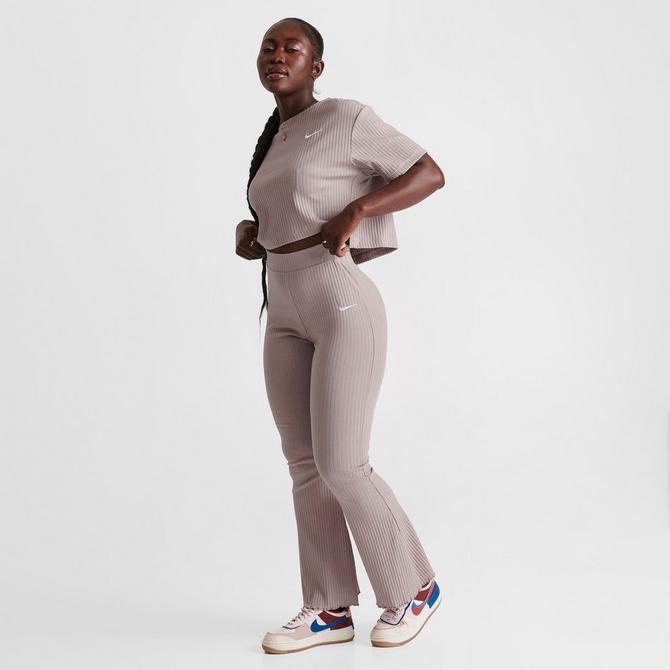 NIKE Women's Nike Sportswear High-Waisted Wide Leg Ribbed Jersey Pants