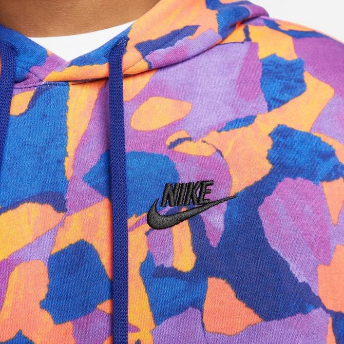 Nike Sportswear Club Fleece Tie Dye Hoodie in Photo Blue