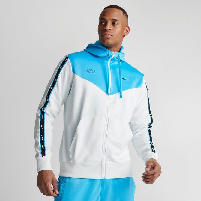 blue black and white nike windbreaker