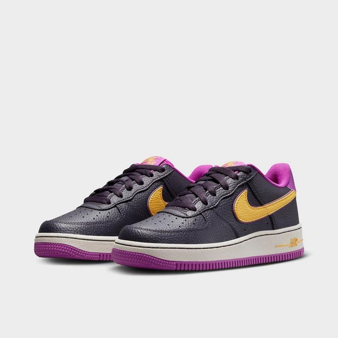 Purple yellow and hot sale white air force ones