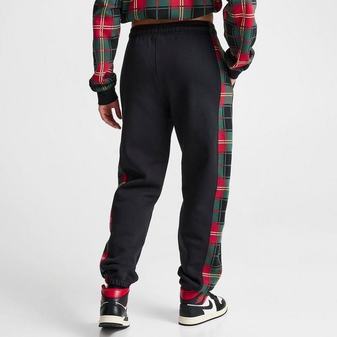 Shop Jordan Brooklyn Plaid Fleece Pants DX7463-010 black