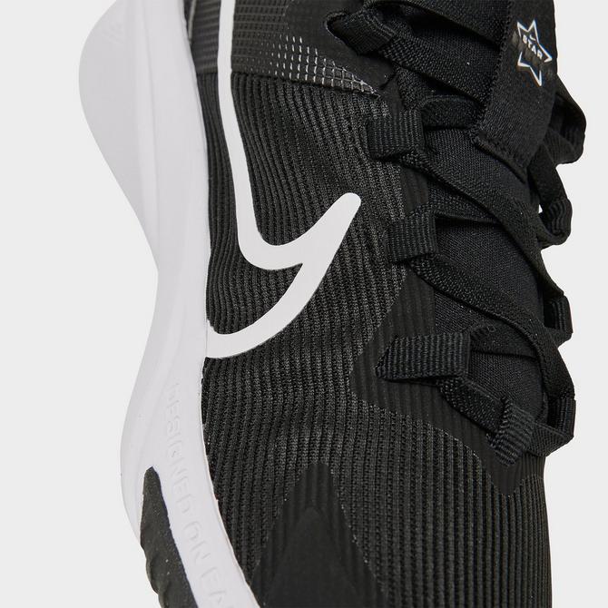 Front view of Little Kids' Nike Star Runner 4 Running Shoes in Black/Anthracite/White Click to zoom