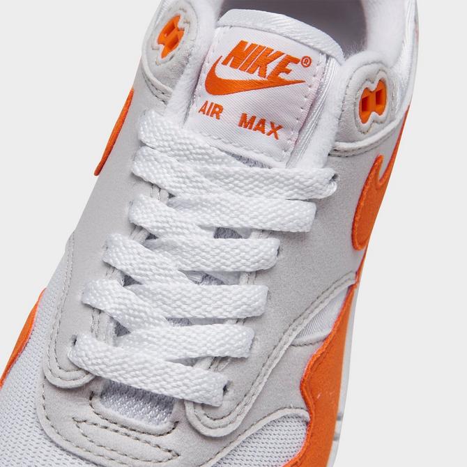 Nike air max 1 white clearance orange