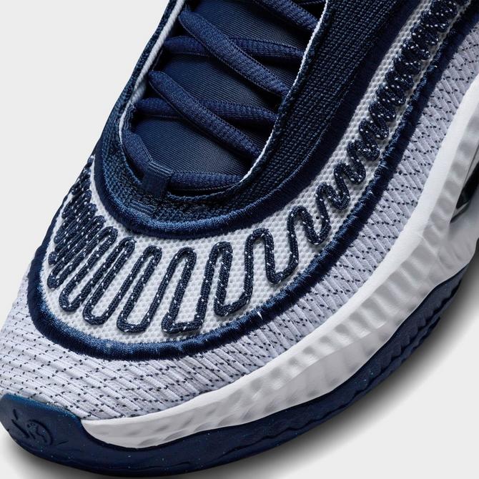 Navy and white basketball shoes sale