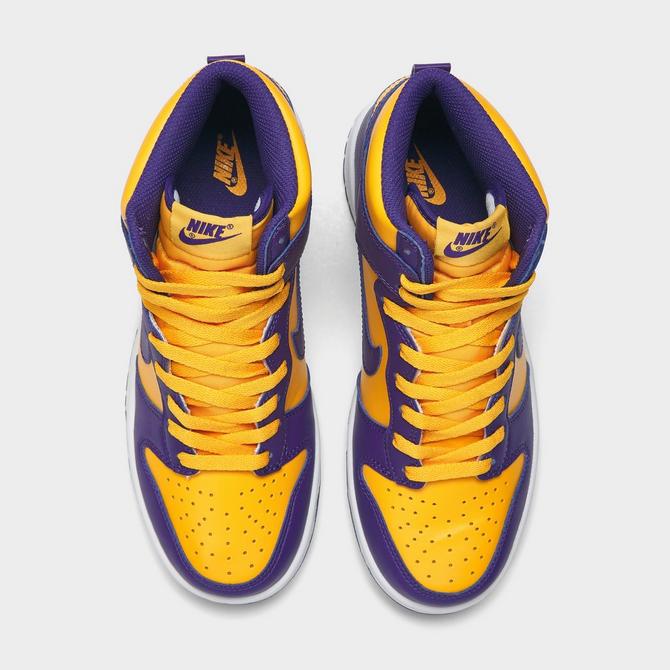 purple and gold youth basketball shoes