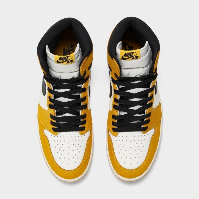 Nike air jordan yellow and black on sale