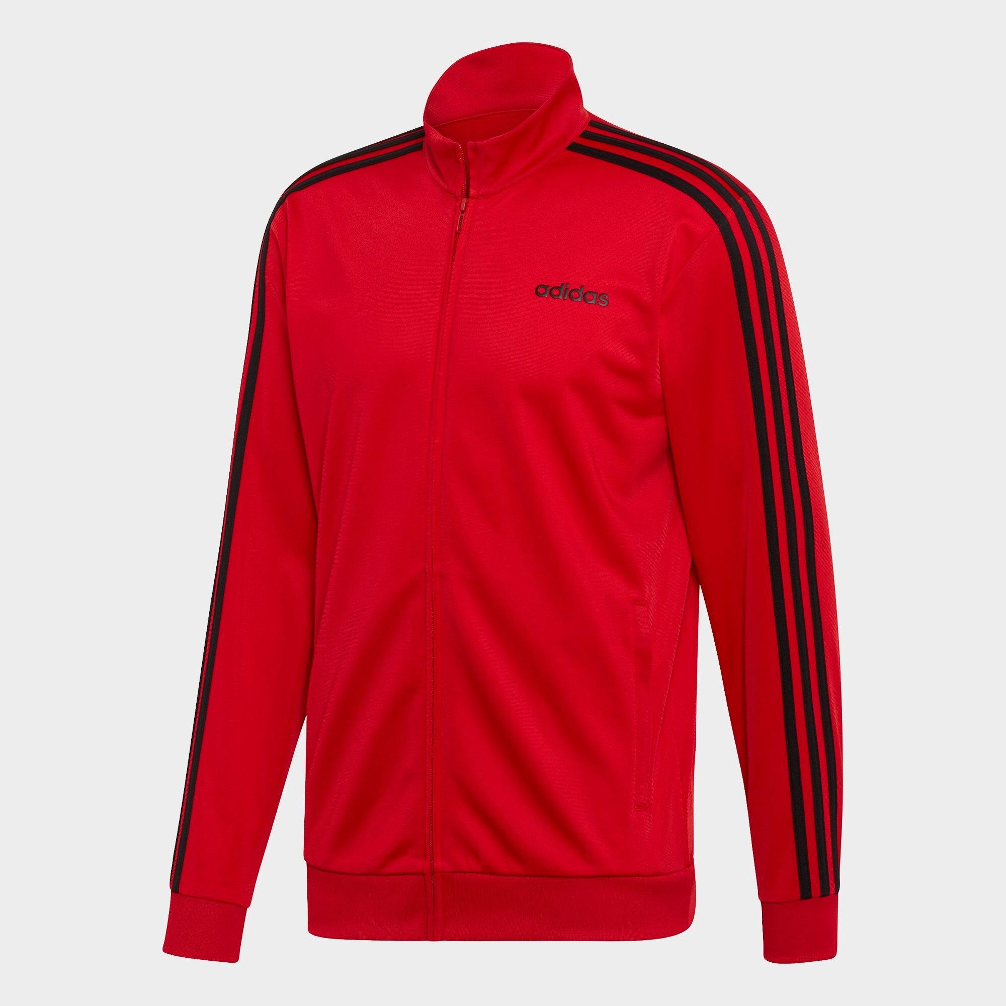 adidas essentials 3 stripe track jacket mens