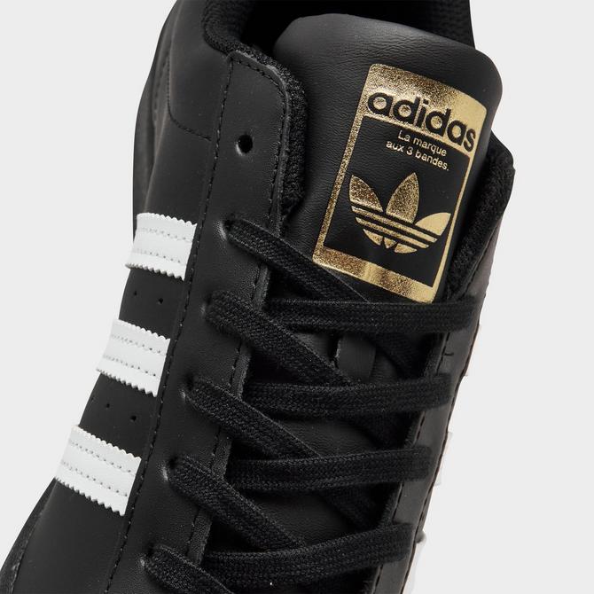 Mens Adidas Superstar OG Leather Trainers - All Sizes - Black/White/Gold  EG4958. 