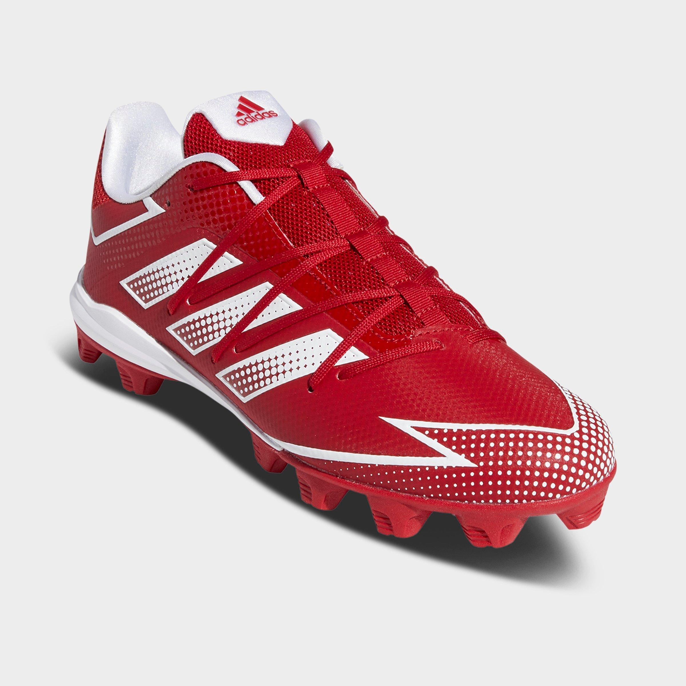 red molded baseball cleats