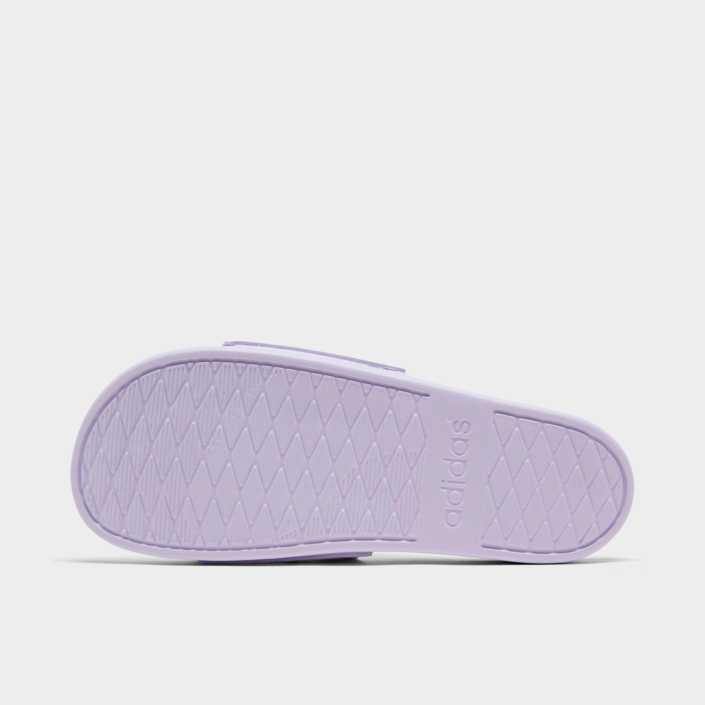 purple adidas slides