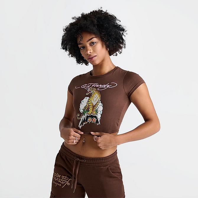 Women's Ed Hardy Rhinestone Tiger Baby T-Shirt| JD Sports Women's Ed Hardy Rhinestone Tiger Baby T-Shirt| JD Sports