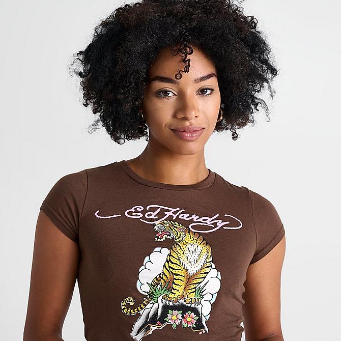 Women's Ed Hardy Rhinestone Tiger Baby T-Shirt| JD Sports Women's Ed Hardy Rhinestone Tiger Baby T-Shirt| JD Sports