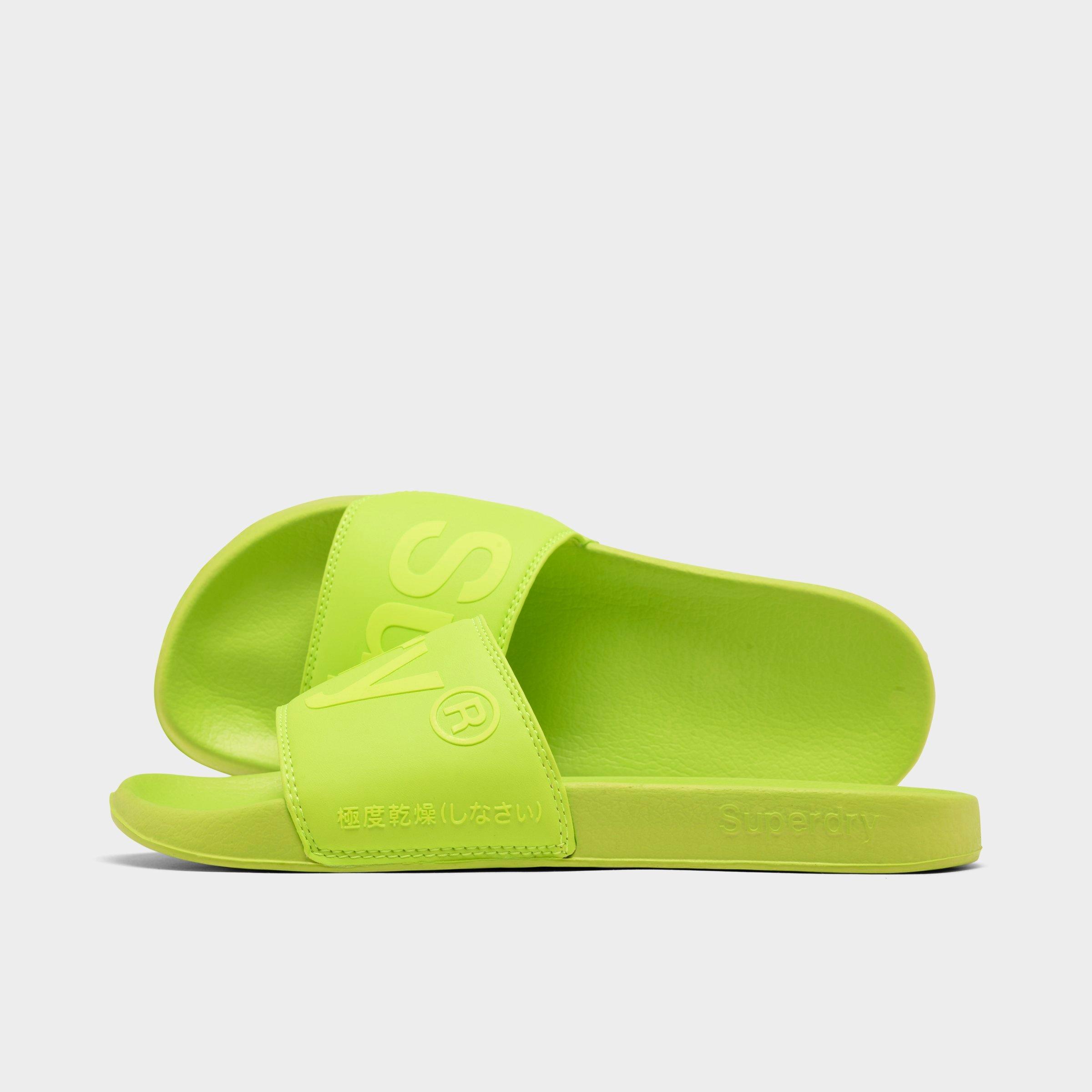 neon slide sandals