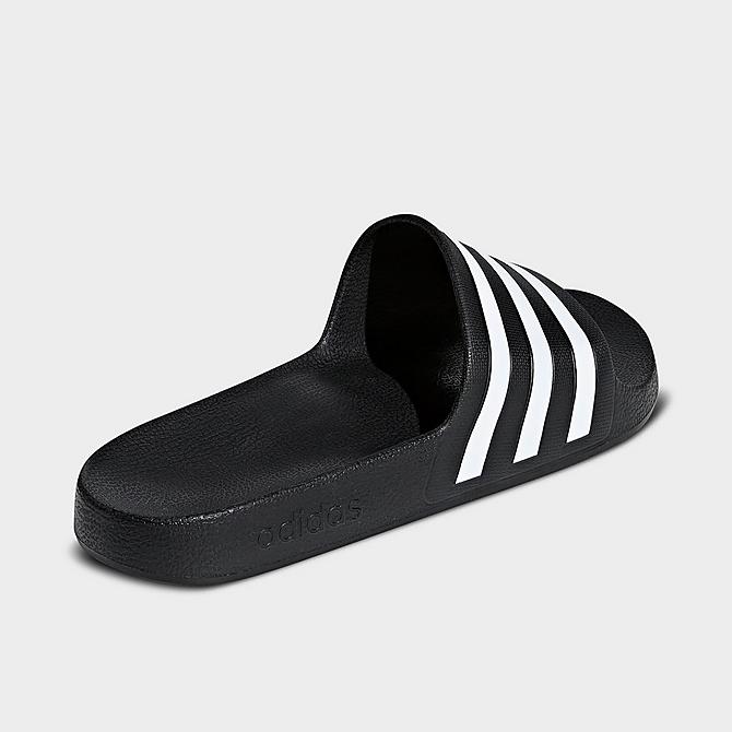 Left view of Women's adidas Originals Adilette Aqua Slide Sandals in Black/White Click to zoom
