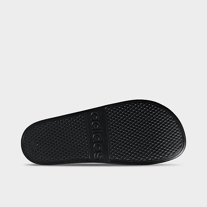 Bottom view of Women's adidas Originals Adilette Aqua Slide Sandals in Black/White Click to zoom