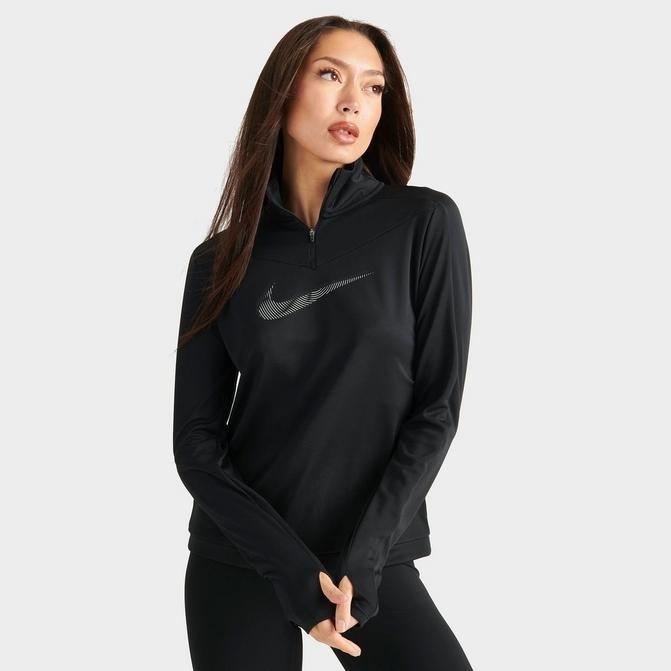 Women s Nike Dri FIT Swoosh Quarter Zip Running Top JD Sports