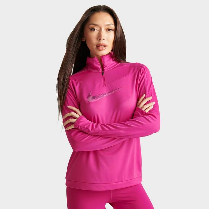 Women s Nike Dri FIT Swoosh Quarter Zip Running Top JD Sports