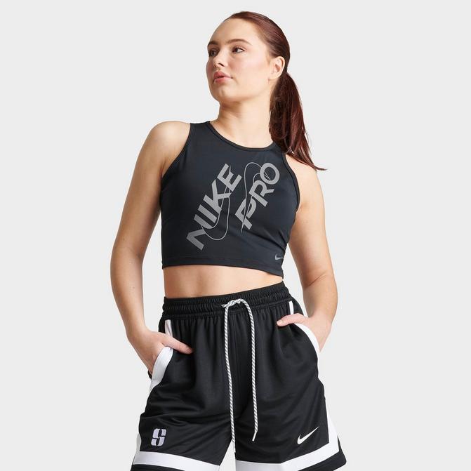 Nike crop top hot sale black and white