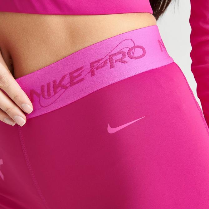 Nike Pro Dri-FIT Graphic Mid-Rise Tights Women - active fuchsia