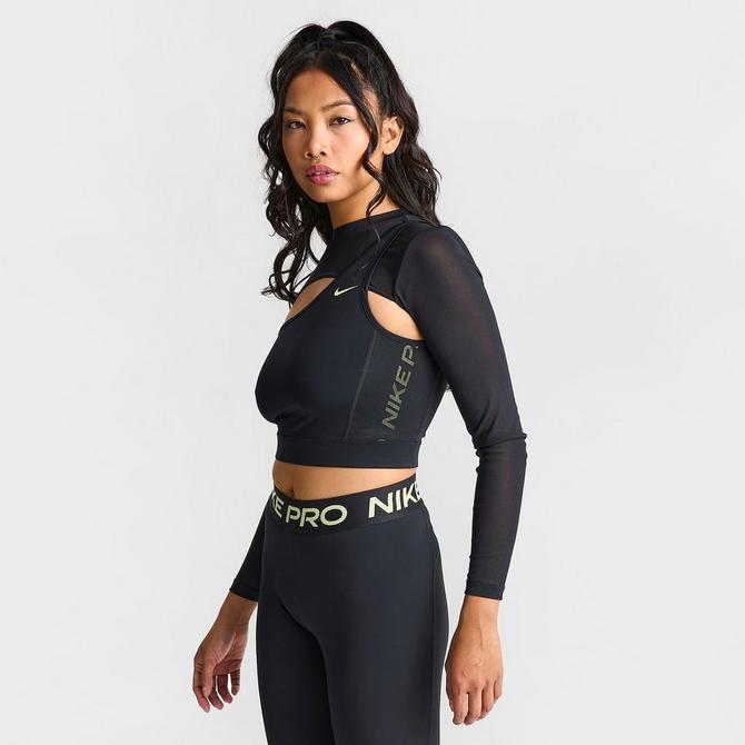 Black Under Armour Crossover Long Sleeve Crop Top - JD Sports Global