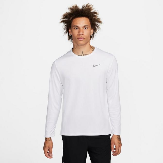 Nike, Miler Dri FIT UV Mens Long Sleeve Running T Shirt, Long Sleeve  Performance T-Shirts