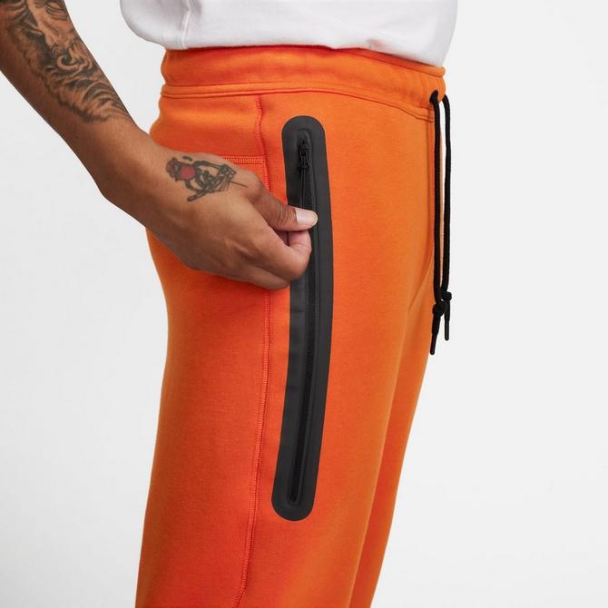 New Nike Tech Cotton Sweat Suit Zip Up Hoodie & Joggers Men's Set Orange 3XL