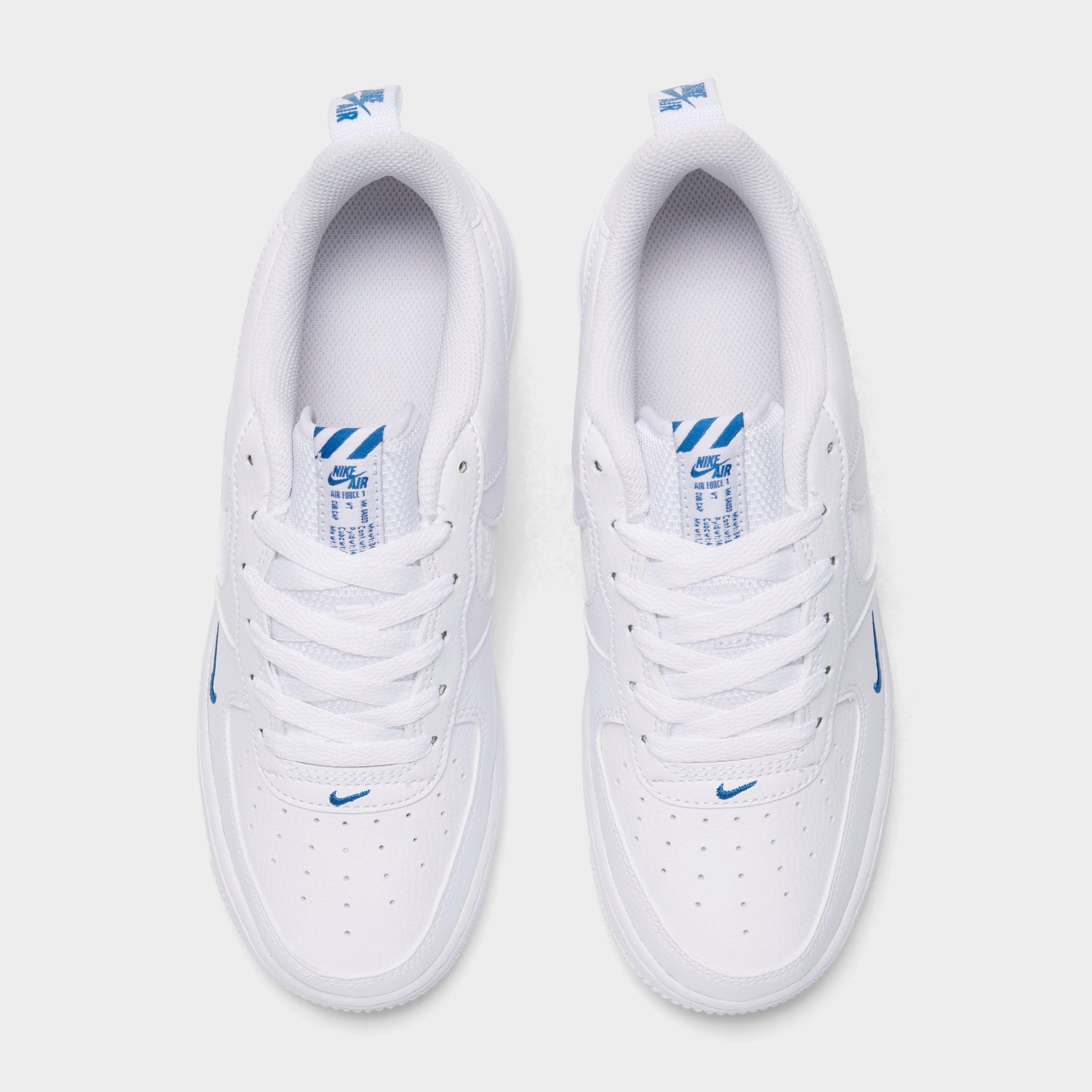 nike white & blue air force 1 lv8 3 trainers youth