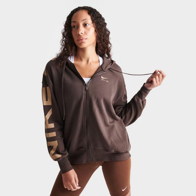 Women s Nike Sportswear Air Fleece Oversized Full ZIp Hoodie JD