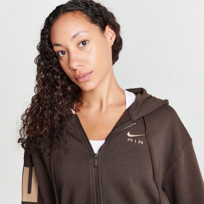 Women s Nike Sportswear Air Fleece Oversized Full ZIp Hoodie JD