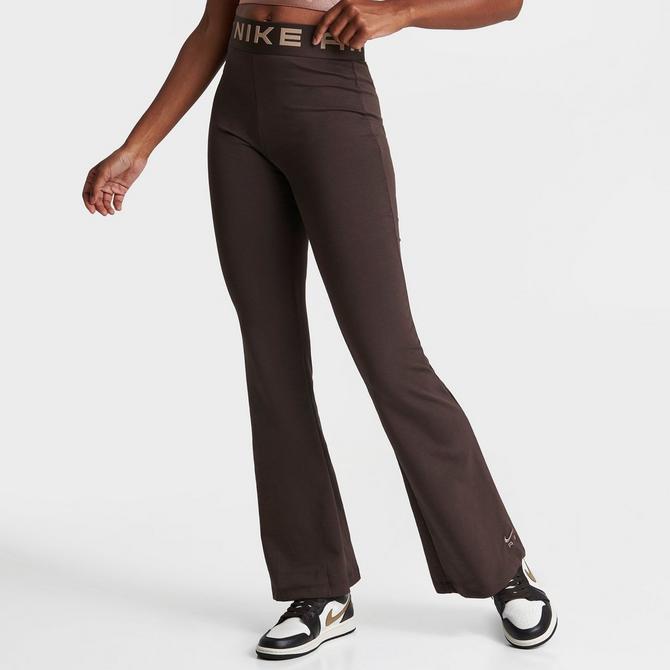 High rise pants with wide, slightly flared leg