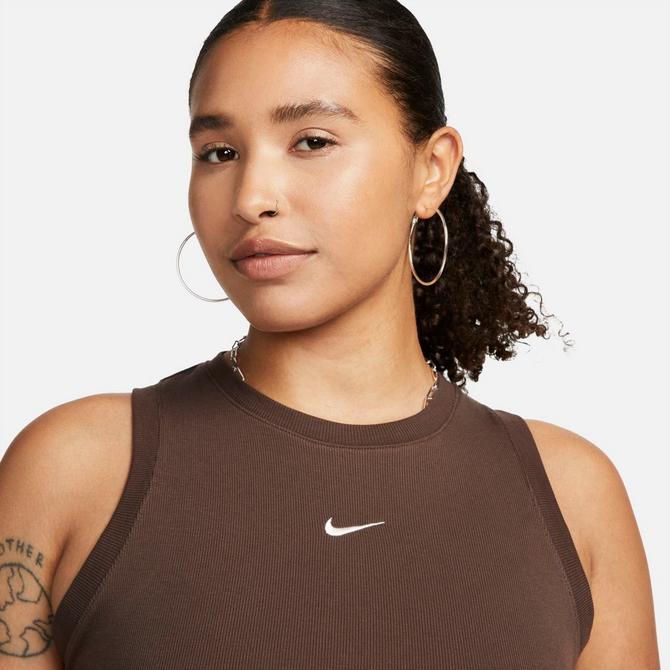 Nike Womens Sportswear Essentials Ribbed Tank (Black/White) – Concepts