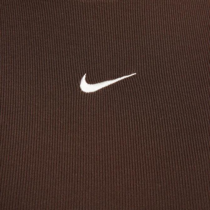 Nike Womens Sportswear Essentials Ribbed Cropped Tank Brown L