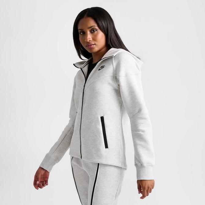 Nike Sportswear Women's Tech Fleece Windrunner Full Zip Hoodie Light Grey /  Heather - Black