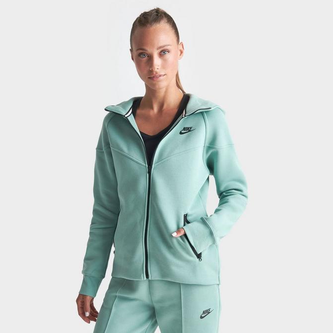 Nike Sportswear Women's Tech Fleece Windrunner Full Zip Hoodie Light Grey /  Heather - Black