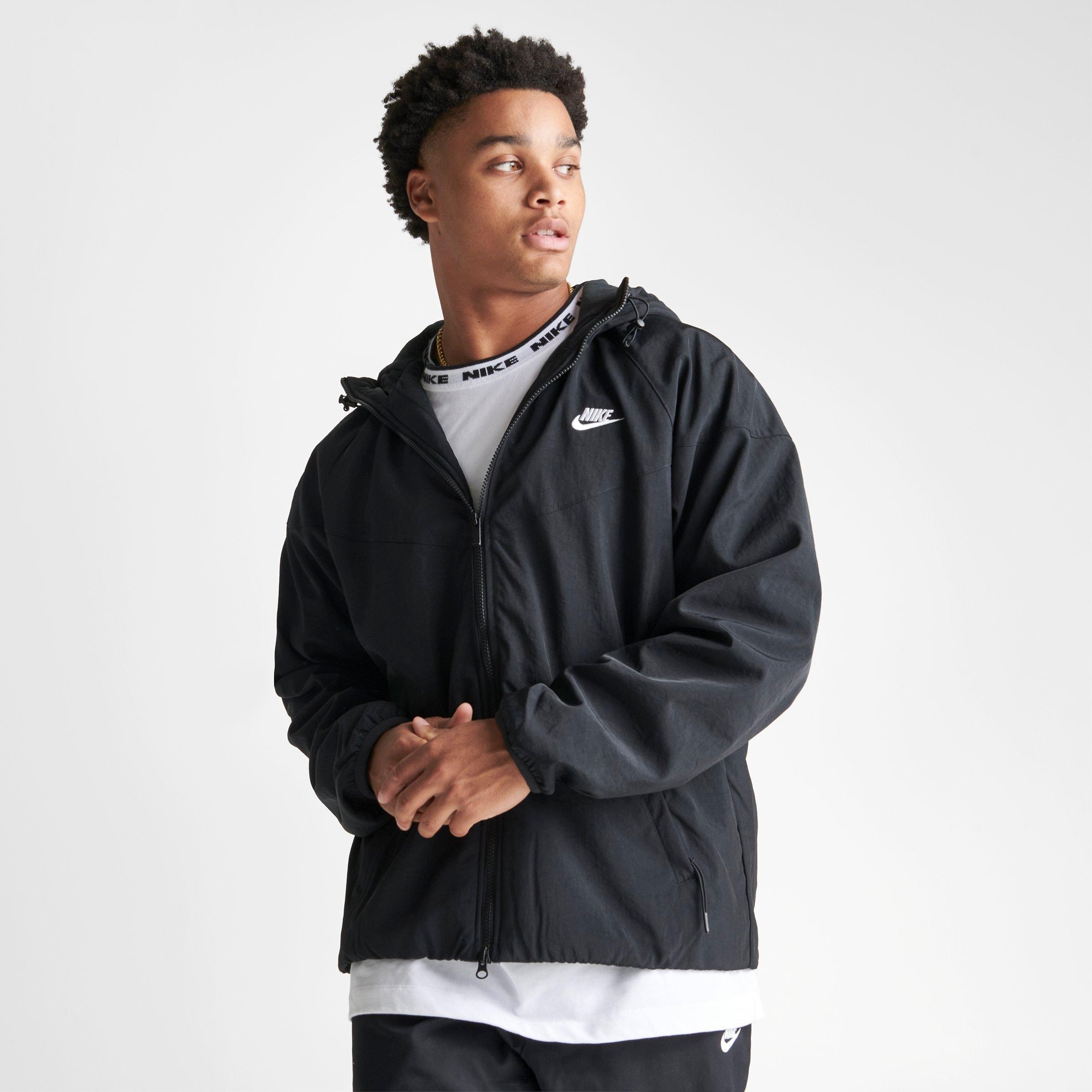 silver and black nike jacket