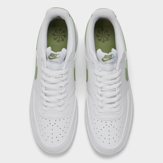 Nike Court Vision Trainers In White & Green for Men