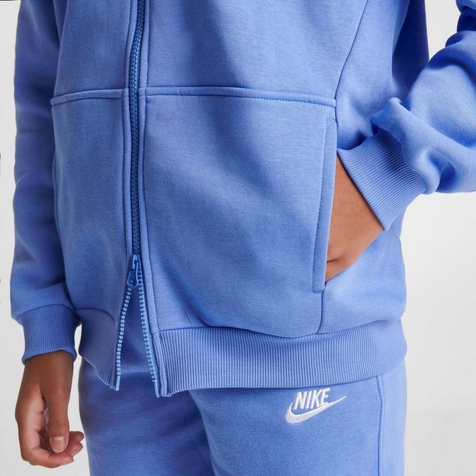 Girls' Nike Sportswear Full Zip Tracksuit Set Top Joggers Blue White BV2769  492