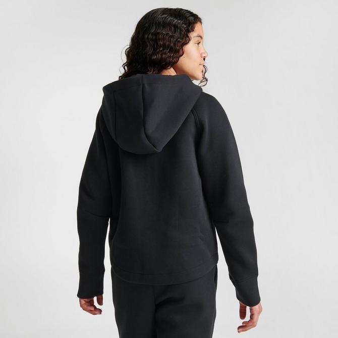 Nike Girls Tech Fleece Full Zip Hoodie, Dark Grey Heather
