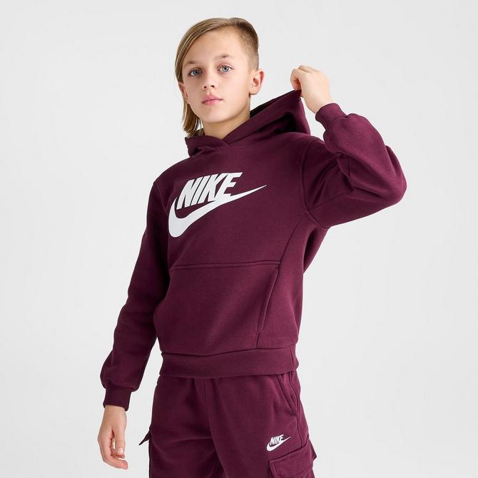 Nike sportswear club fleece zip outlet hoodie pants set burgundy