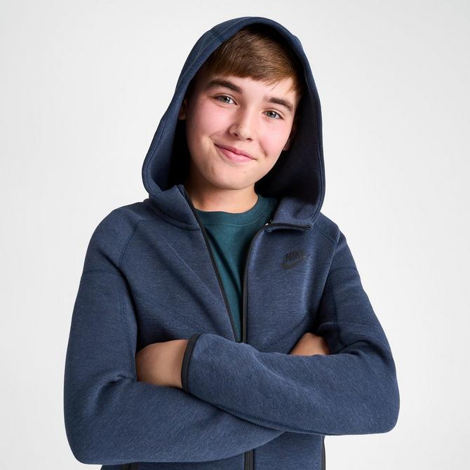 White Nike Tech Fleece Full Zip Hoodie Junior - JD Sports Global