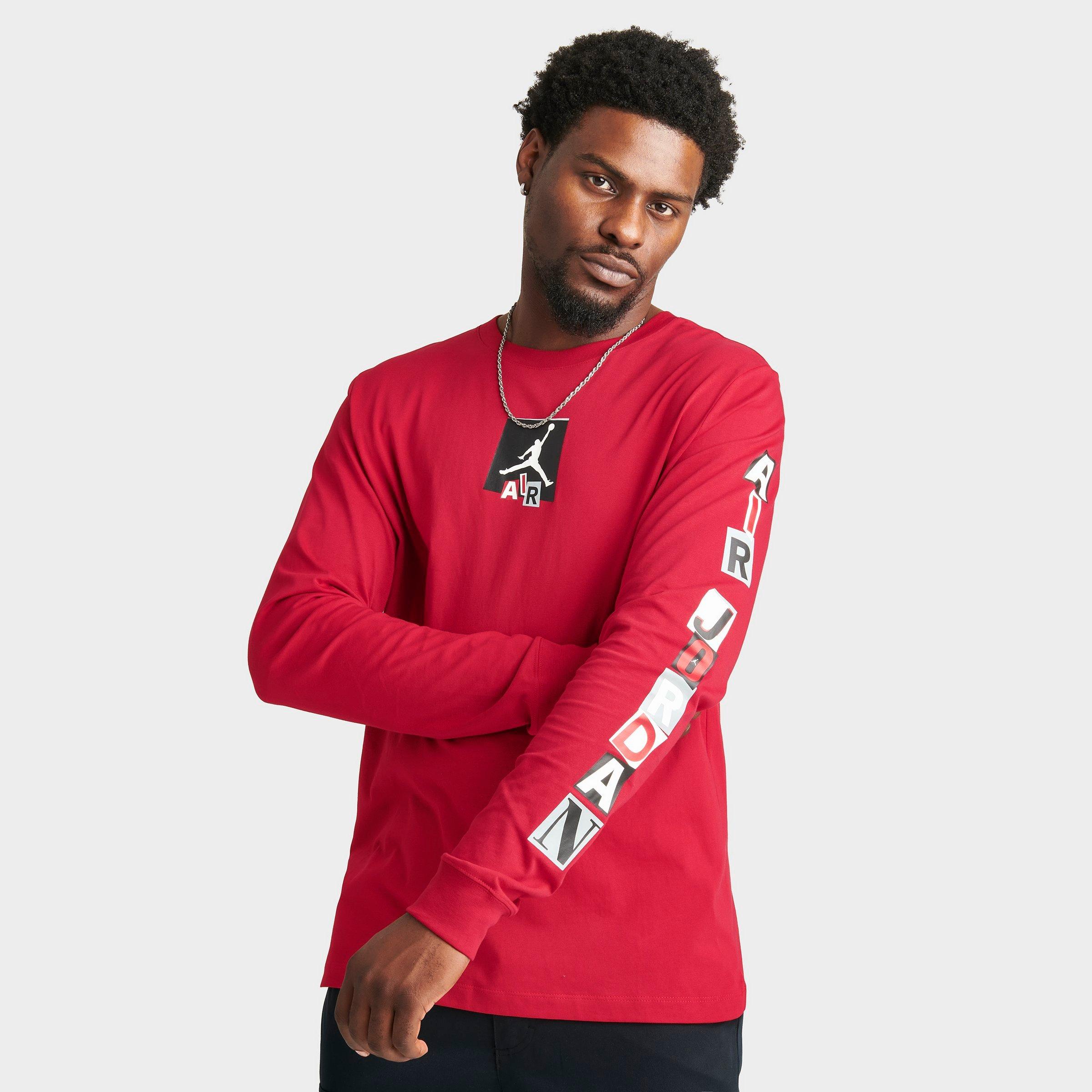 red and black jordan shirt mens