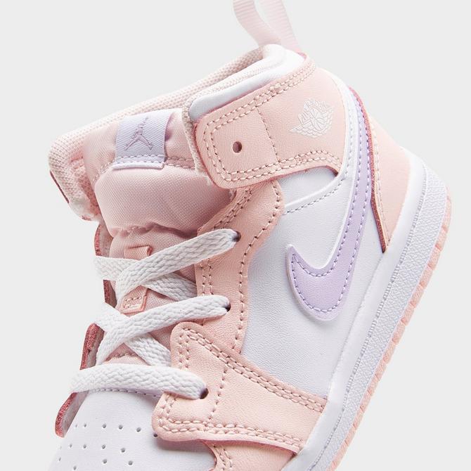 Pink and white jordans cheap toddler