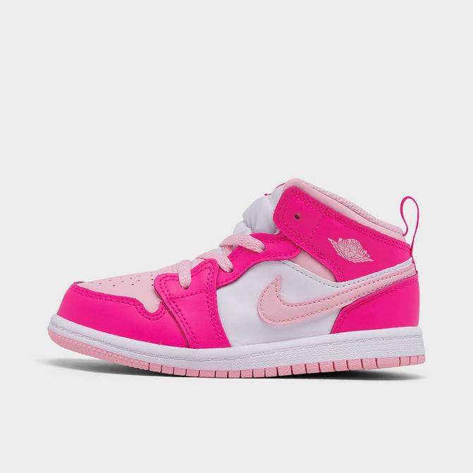 Air Jordan 1 Mid Leather Sneakers in Pink - Nike