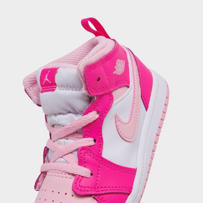 Air Jordan 1 Mid Leather Sneakers in Pink - Nike