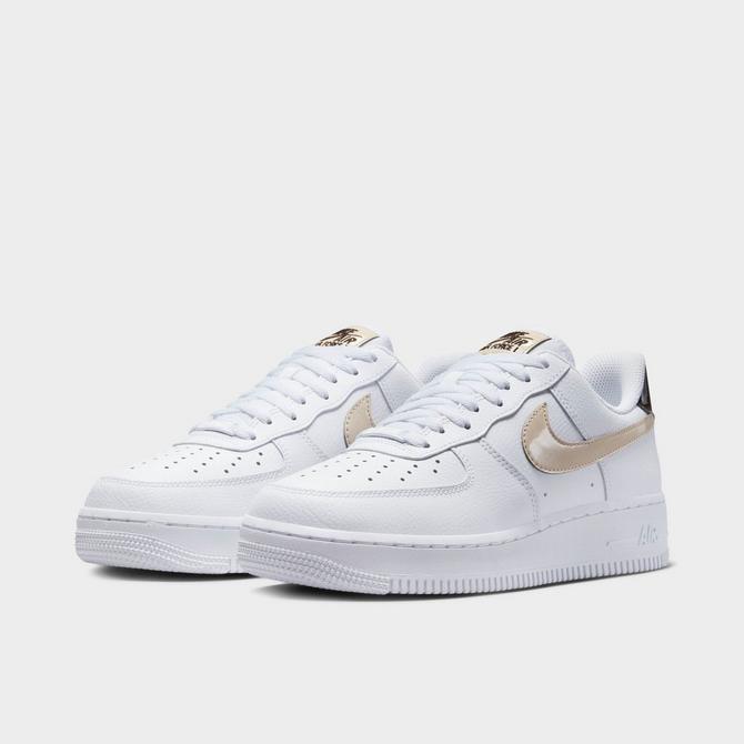 Nike Air Force 1 ‘82 Low, Patent Leather Heel , Back, and Swoosh, Mens 11.5