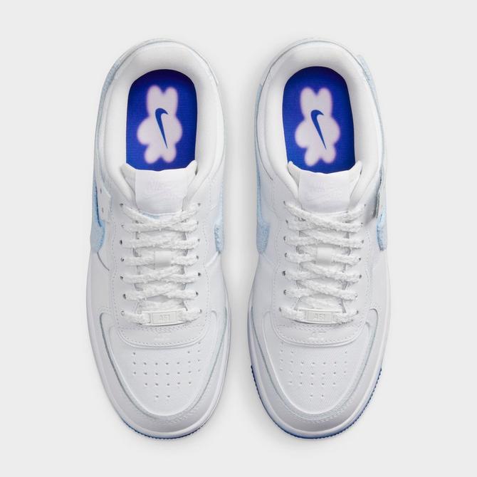 Air force 1 chenille best sale swoosh white